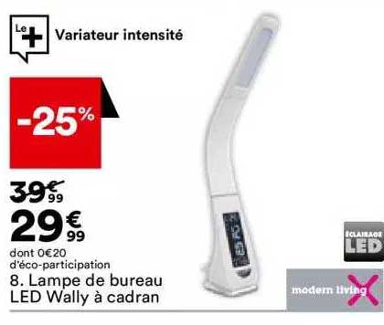 lampe de bureau led wally à cadran modern living