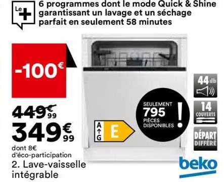 Lave-vaisselle Intégrable Beko