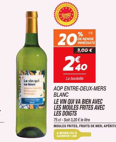 le vin qui va bien avec les moules frites avec les doigts