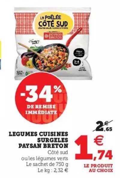 Légumes Cuisinés Surgelés Paysan Breton