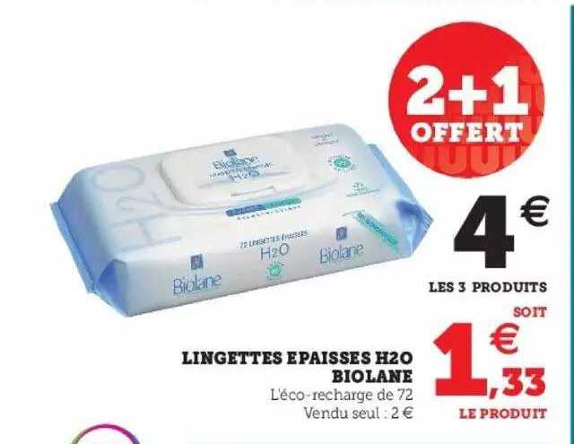 lingettes épaisses h2o biolane
