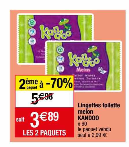 Lingettes Toilette Melon Kandoo