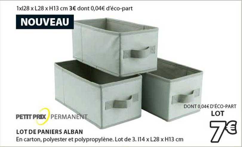 lot de paniers alban