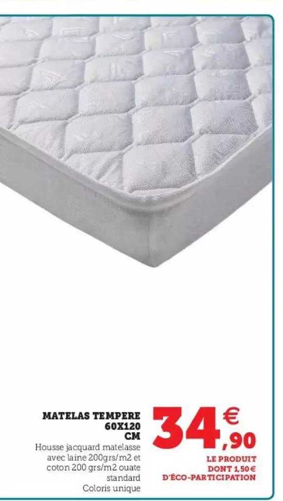 matelas tempéré 60 x 120 cm
