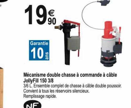 mécanisme double chasse à commande à câble jollyfill 150 3-8