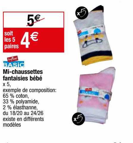 mi-chaussettes fantaisies bébé influx basic