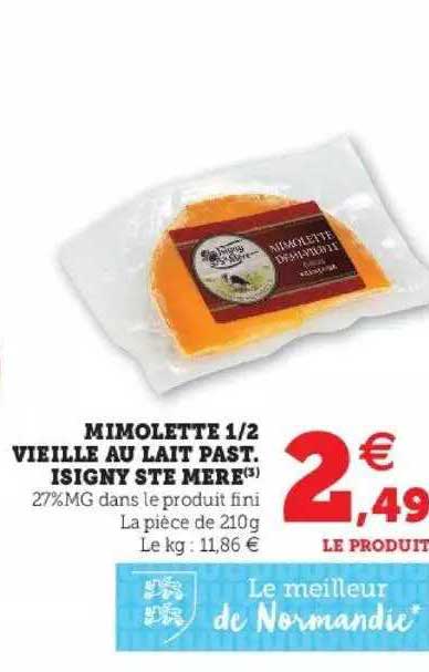 mimolette 1-2 vieille au lait past. isigny ste mère