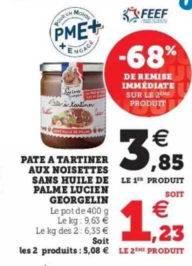 pâte à tartiner aux noisettes sans huile de palme lucien georgelin