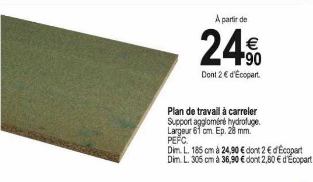 plan de travail à carreler