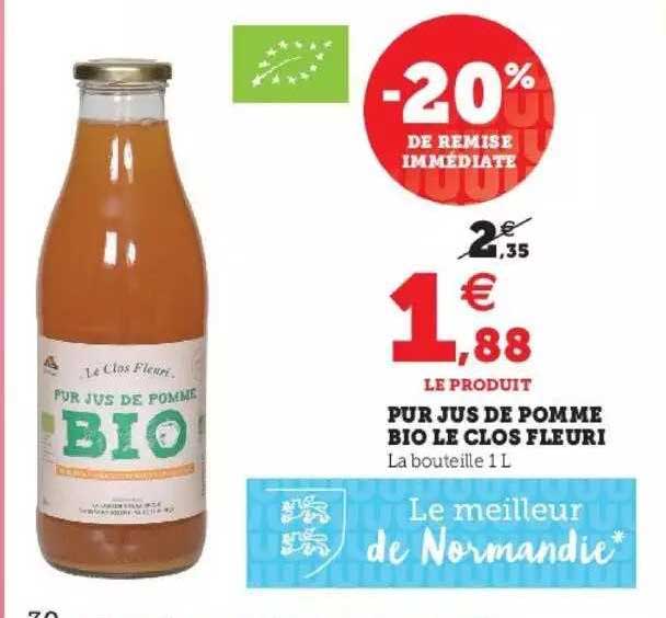 pur jus de pomme bio le clos fleuri