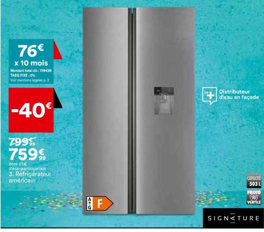 Réfrigérateur Américain Signature