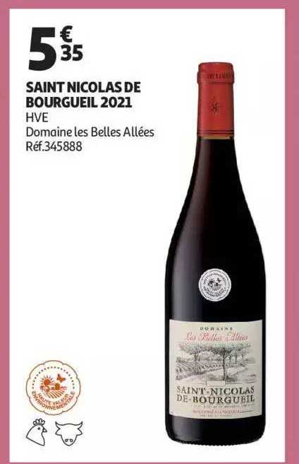 saint nicolas de bourgueil 2021 hve domaine les belles allées