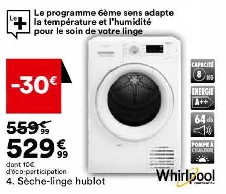 sèche-linge hublot whirlpool