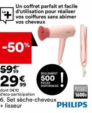 set sèche-cheveux + lisseur philips