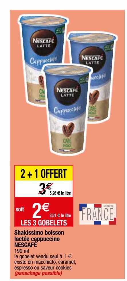 shakissimo boisson lactée cappuccino nescafé