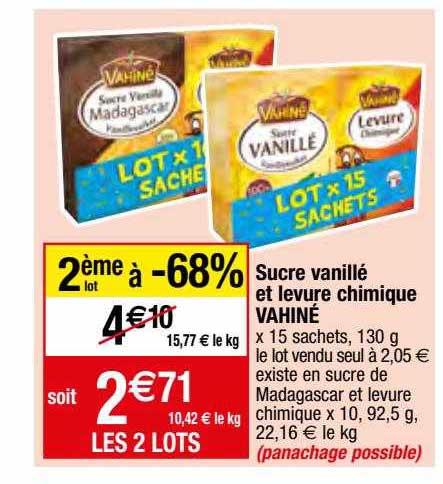 sucre vanillé et levure chimique vahiné