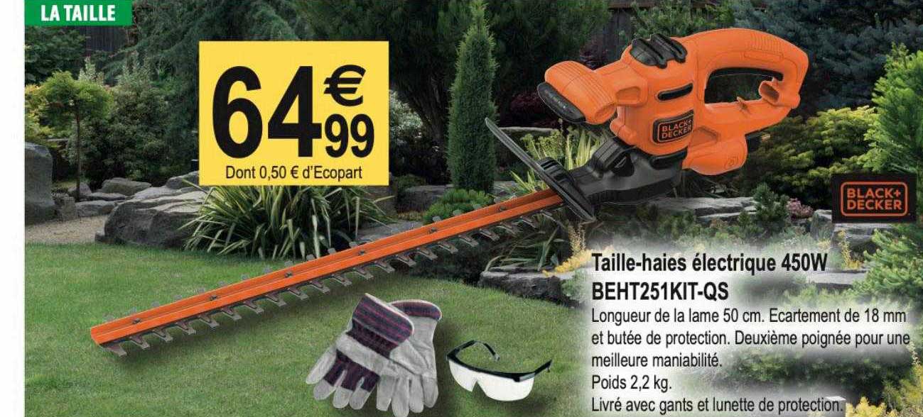 Taille-haies électrique 450w Beht251kit-qs