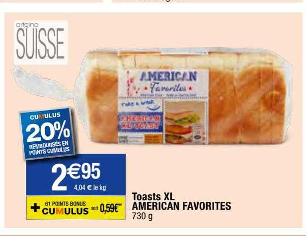 toasts XL american favorites