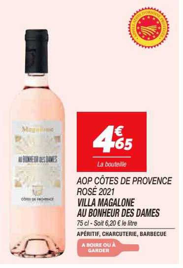 villa magalone au bonheur des dames aop côtes de provence rosé 2021