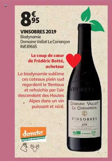 Vinsobres 2019 Biodynamie Domaine Vallot Le Coriançon