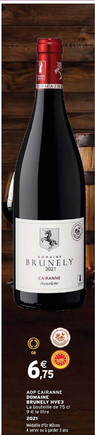 aop cairanne domaine brunely hve3 2021