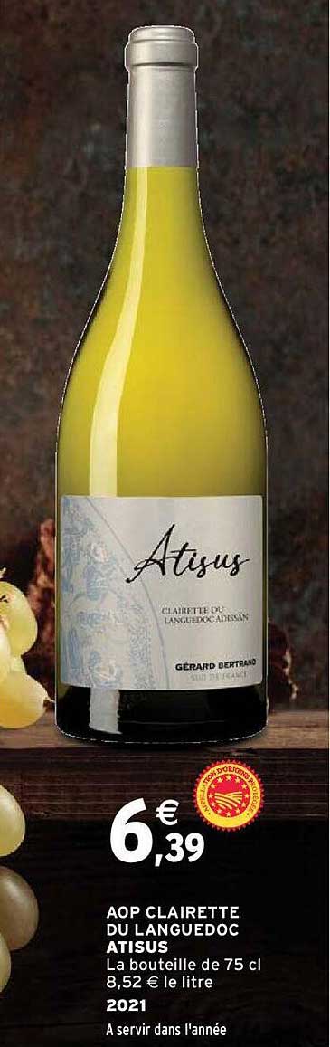 Aop Clairette Du Languedoc Atisus 2021