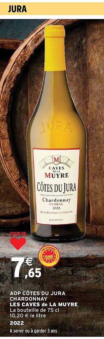 aop côtes du jura chardonnay les caves de la muyre 2022