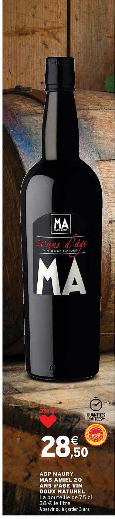 aop maury mas amiel 20 ans d'âge vin doux naturel