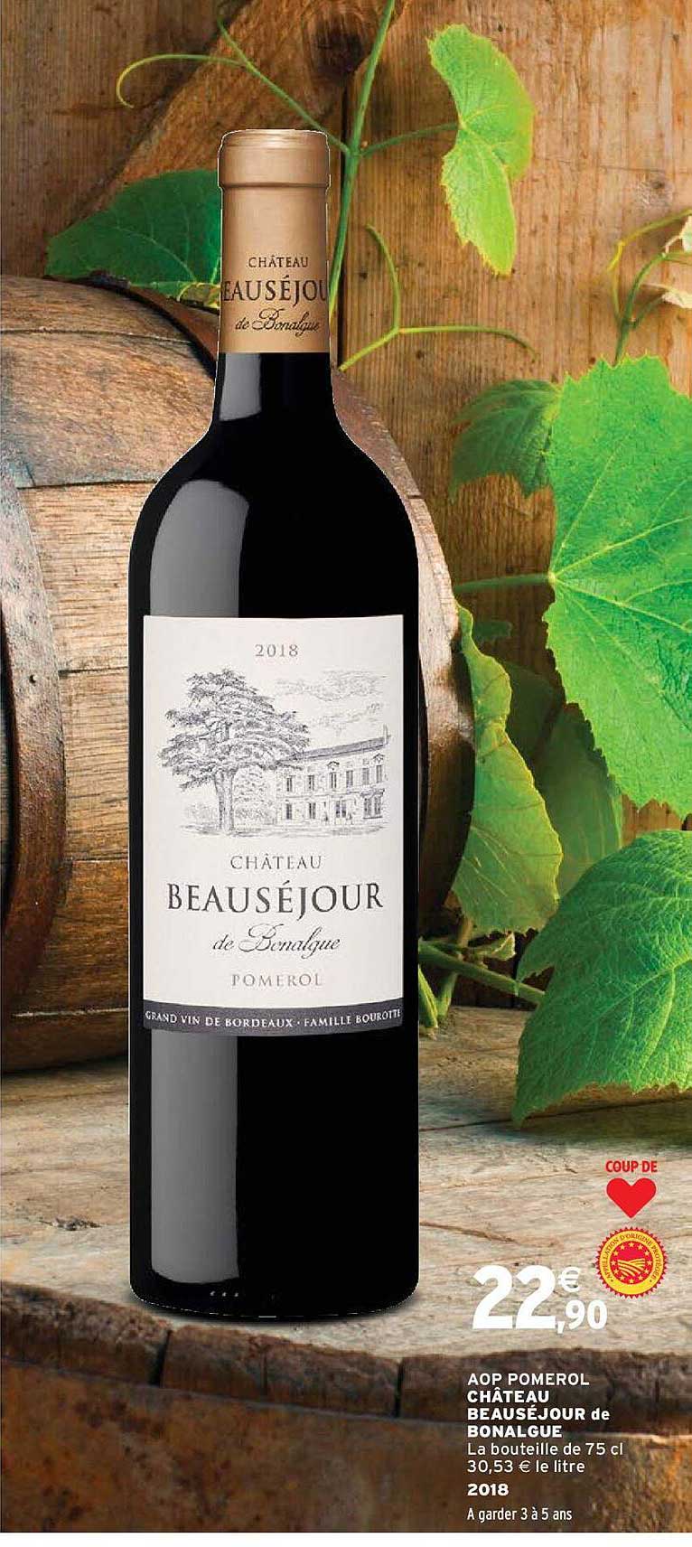 aop pomerol château beauséjour de bonalgue 2018