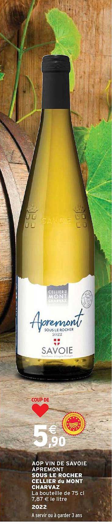 Aop Vin De Savoie Apremont Sous Le Rocher Cellier Du Mont Charvaz 2022