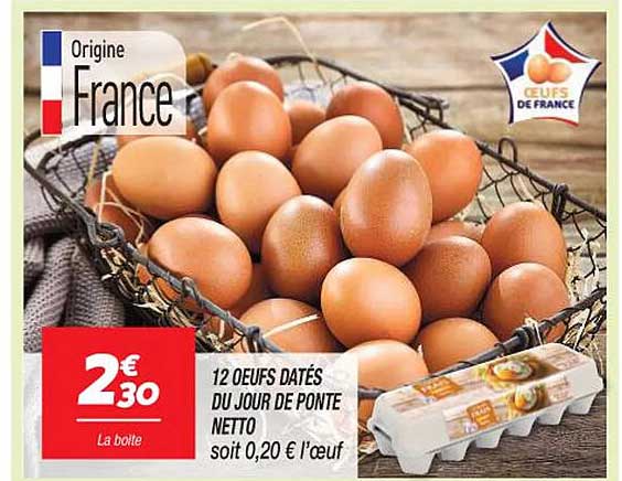 12 œufs datés du jour de ponte netto