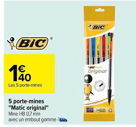 5 porte-mines "matic original" bic