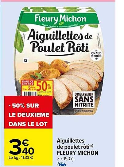 aiguillettes de poulet rôti fleury michon