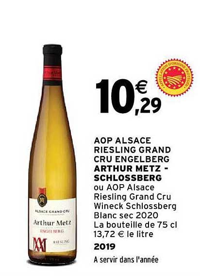 aop alsace riesling grand cru engelberg arthur metz - schlossberg 2019
