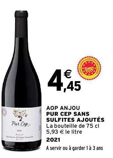 aop anjou pur cep sans sulfites ajoutés 2021