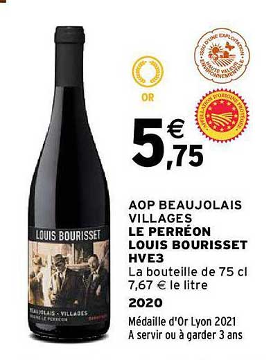 aop beaujolais villages le perréon louis bourisset hve3 2020