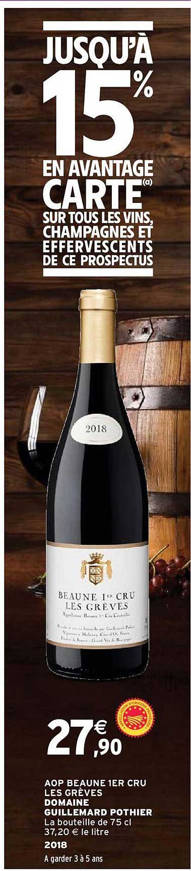 aop beaune 1er cru les grèves domaine guillemard pothier 2018