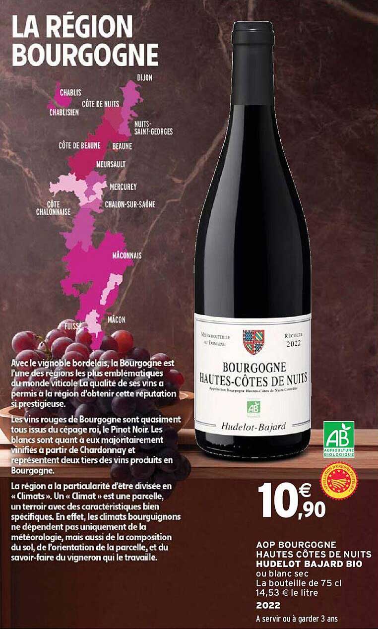 Aop Bourgogne Hautes Côtes De Nuits Hudelot Bajard Bio 2022