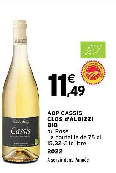 aop cassis clos d'albizzi bio 2022
