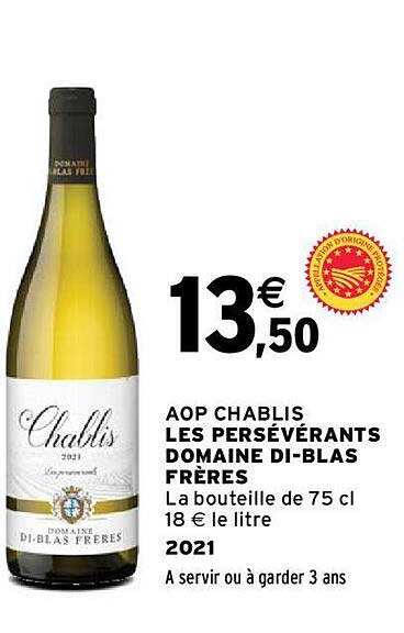 aop chablis les persévérants domaine di-blas frères 2021