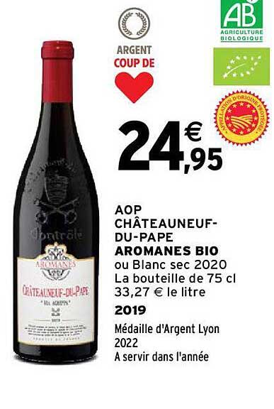 aop châteauneuf-du-pape aromanes bio 2019