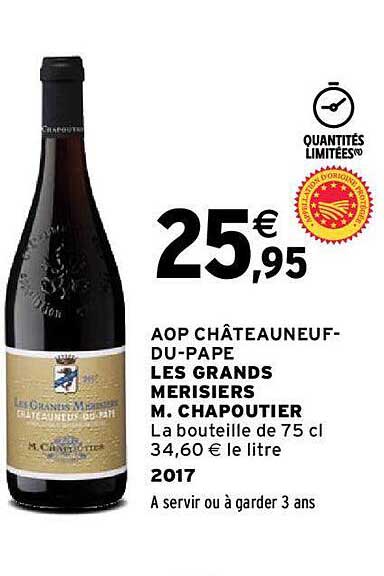 aop châteauneuf-du-pape les grands merisiers m.chapoutier 2017