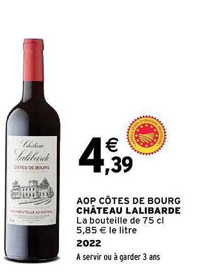 Aop Côtes De Bourg Château Lalibarde 2022