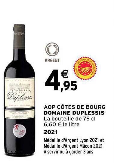 aop côtes de bourg domaine duplessis 2021