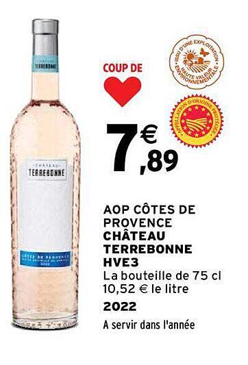 Aop Côtes De Provence Château Terrebonne Hve3 2022