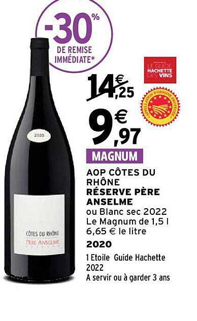 aop côtes du rhône réserve père anselme 2020
