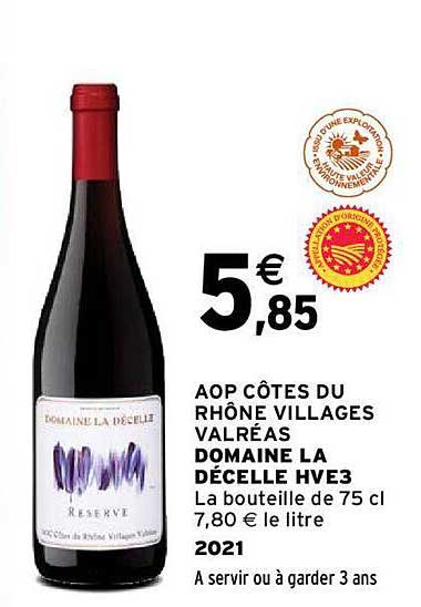aop côtes du rhône villages valréas domaine la décelle hve3 2021