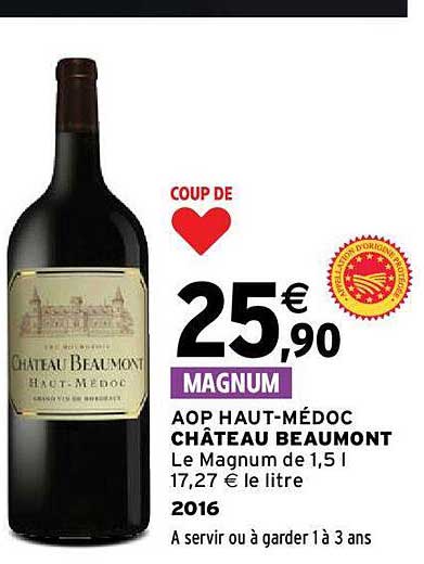 aop haut-médoc château beaumont 2016