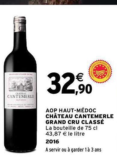 aop haut-médoc château cantemerle grand cru classé 2016