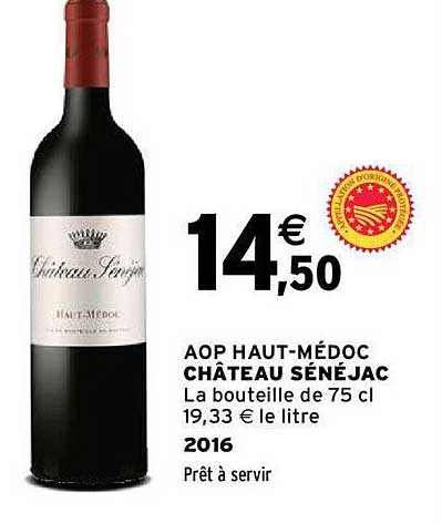 aop haut-médoc château sénéjac 2016